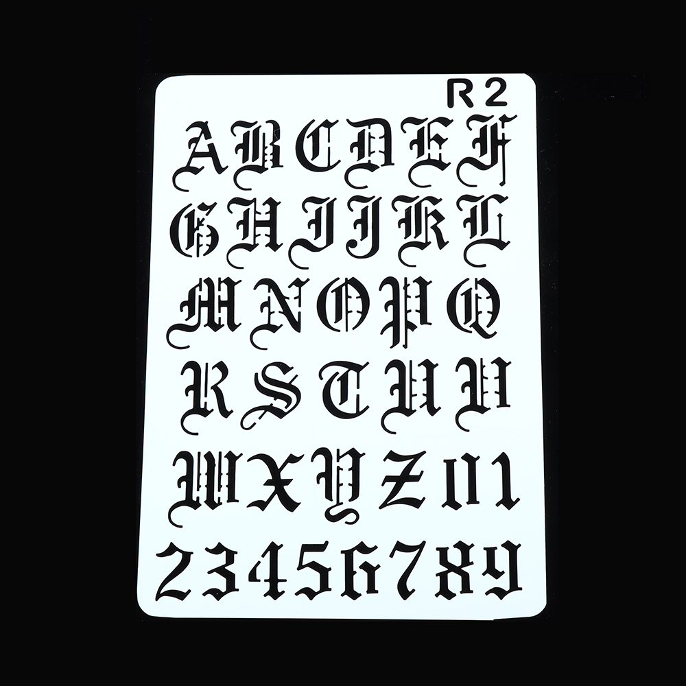 Photography Font - 새로운 할로우 레이어링 스텐실 벽 페인팅