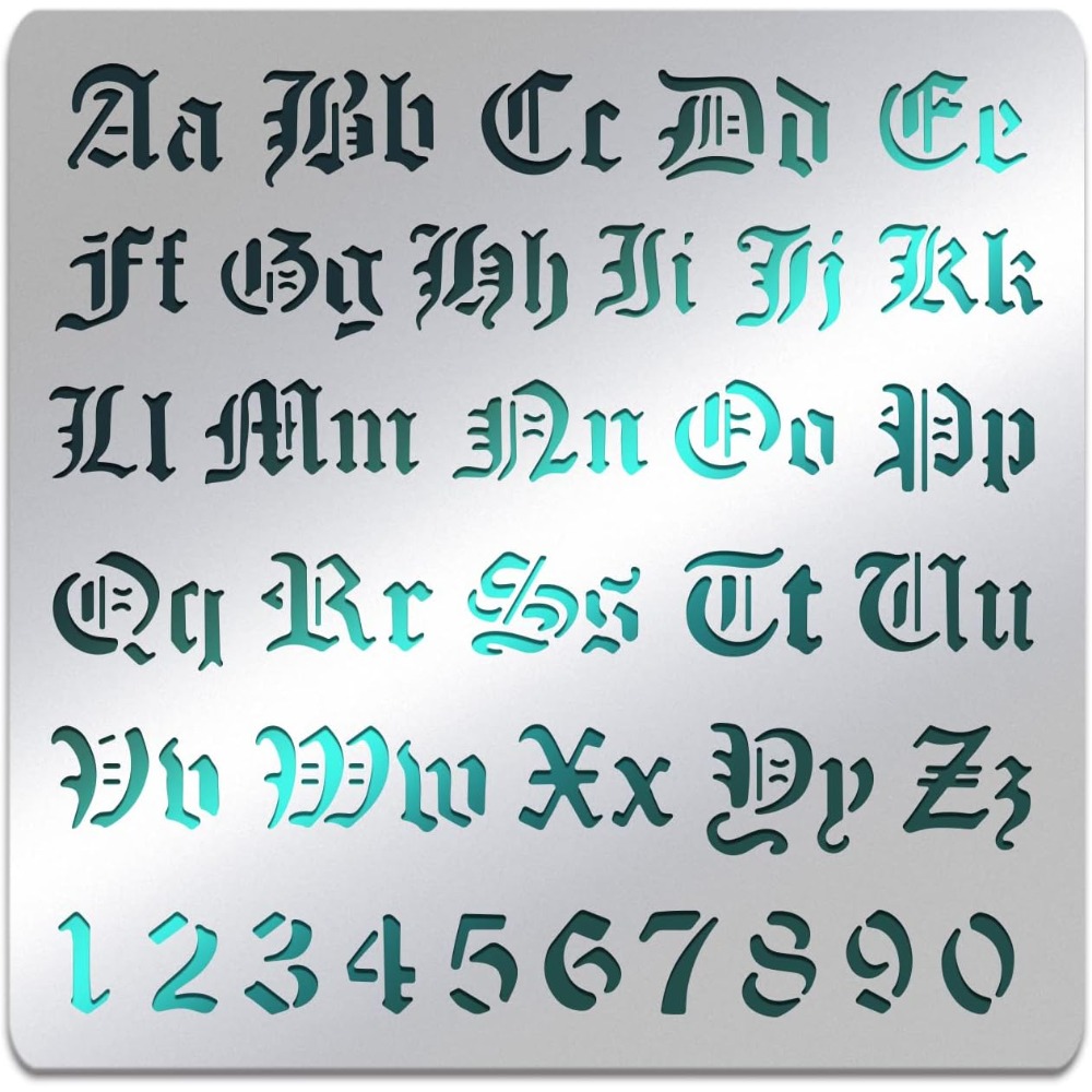 Photography Font - 무광택 금속 문자 스텐실 고딕 A