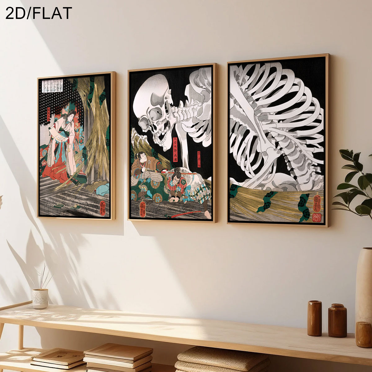 3pcs 레트로 일본 타키야샤 마녀 & 해골 유령 캔버 - Photography Design 리뷰 및 가격