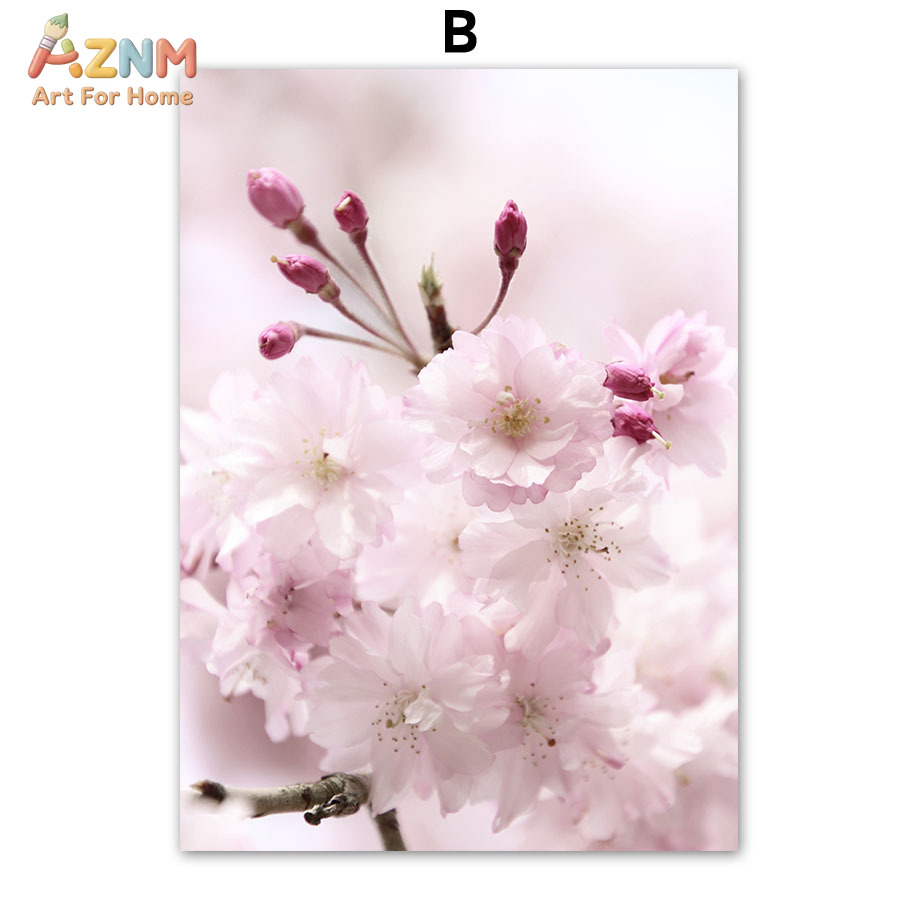 AZNM 핑크 벚꽃 캔버스 벽 예술, 꽃 사진 및 영감 - Photography Quotes Inspirational 리뷰 및 가격