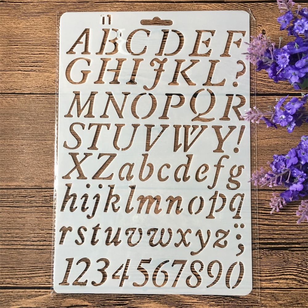4 개/대 26cm 알파벳 문자 DIY 공예 스텐실 페 - Photography Font 리뷰 및 가격