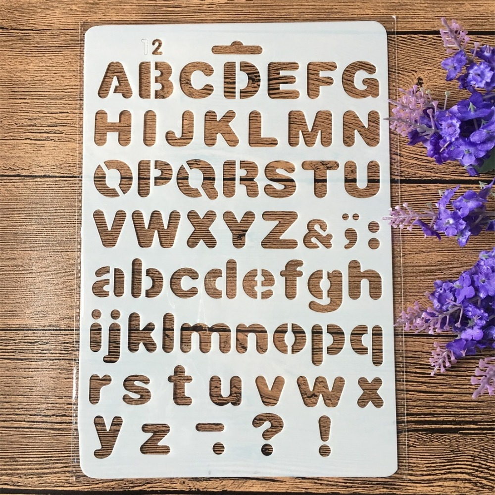 4 개/대 26cm 알파벳 문자 DIY 공예 스텐실 페 - Photography Font 리뷰 및 가격