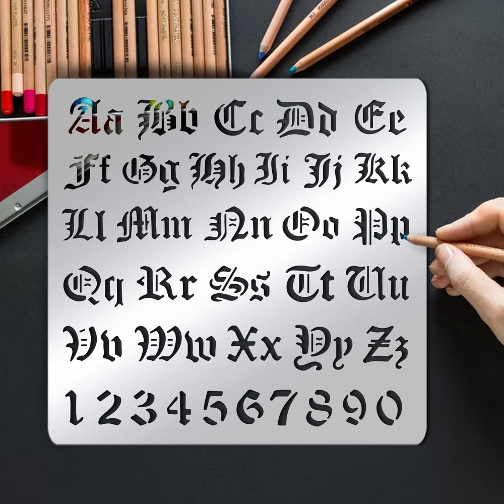 무광택 금속 문자 스텐실 고딕 A ~ Z 알파벳 번호  - Photography Font 리뷰 및 가격
