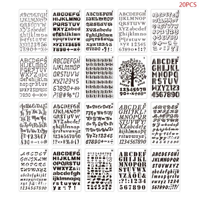 알파벳 숫자 스텐실 DIY 드로잉 템플릿, 그림 스크랩 - Photography Font 리뷰 및 가격