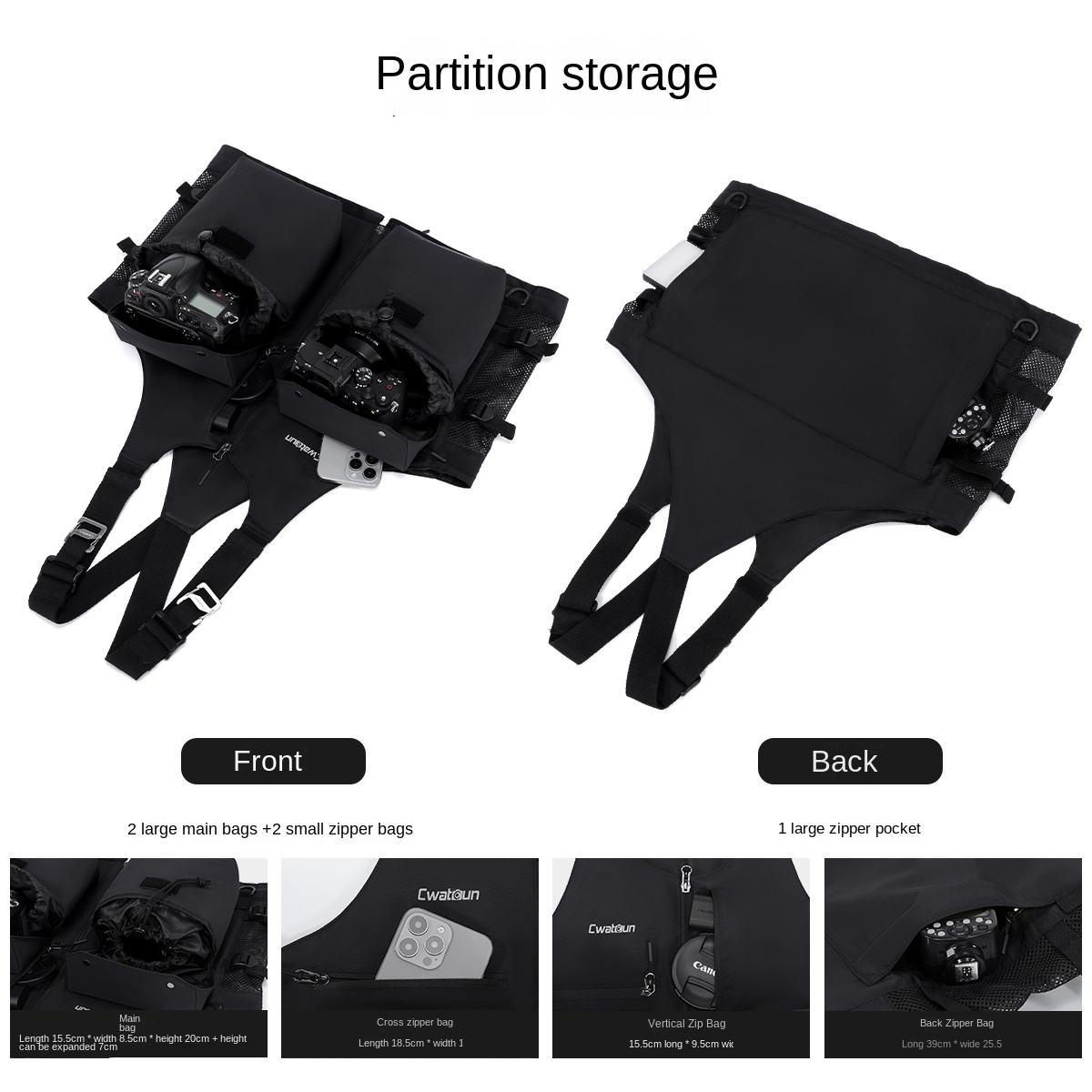Cwatcun 사진 조끼 조끼 다기능 가변 이중 목적  - Photography Camera 리뷰 및 가격