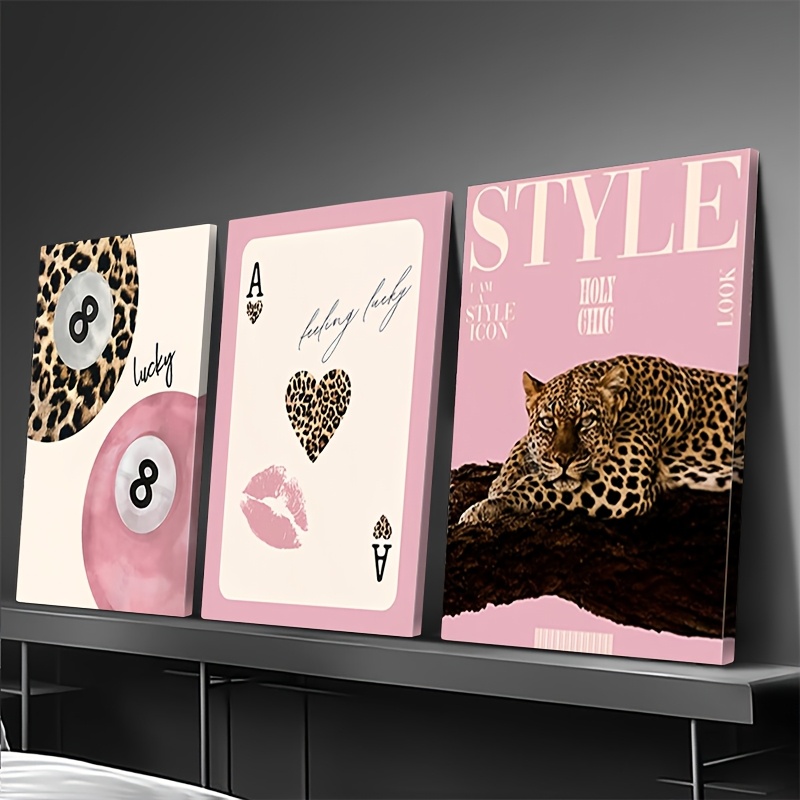 3피스 레오파드 치타 캔버스 벽 예술 프린트, 프레임  - Photography Design 리뷰 및 가격