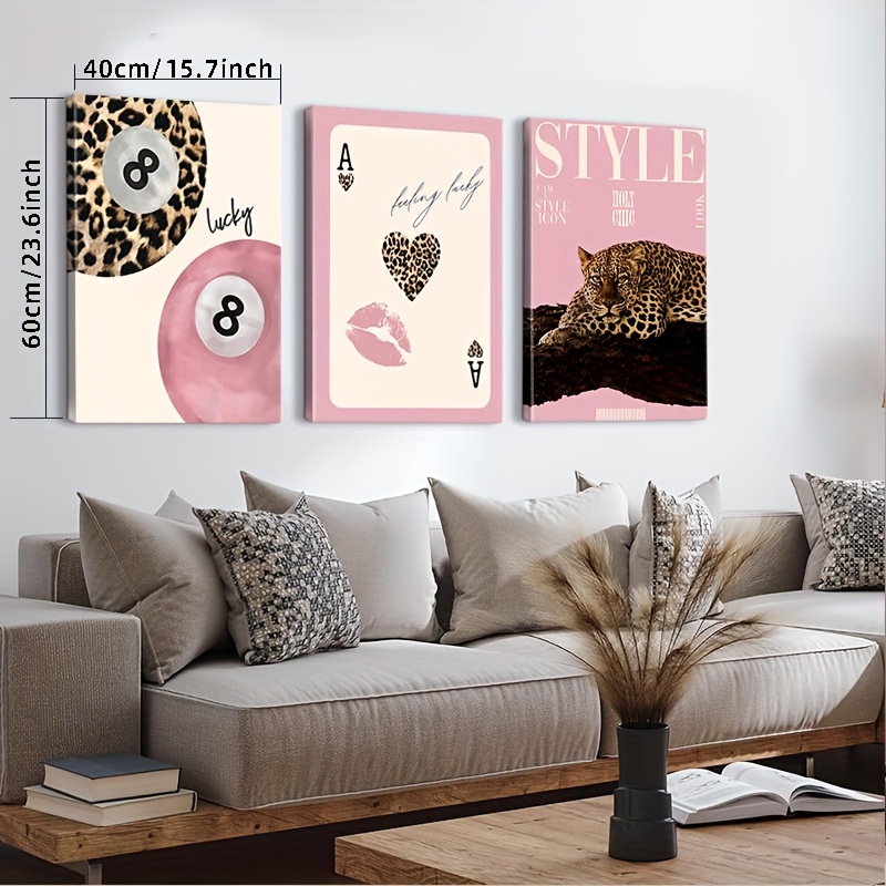 3피스 레오파드 치타 캔버스 벽 예술 프린트, 프레임  - Photography Design 리뷰 및 가격