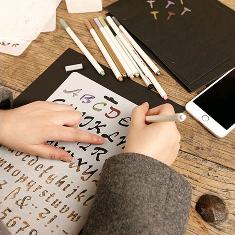 1pc A4 알파벳 문자 스텐실 레이어링 페인팅 스크랩 - Photography Font 리뷰 및 가격