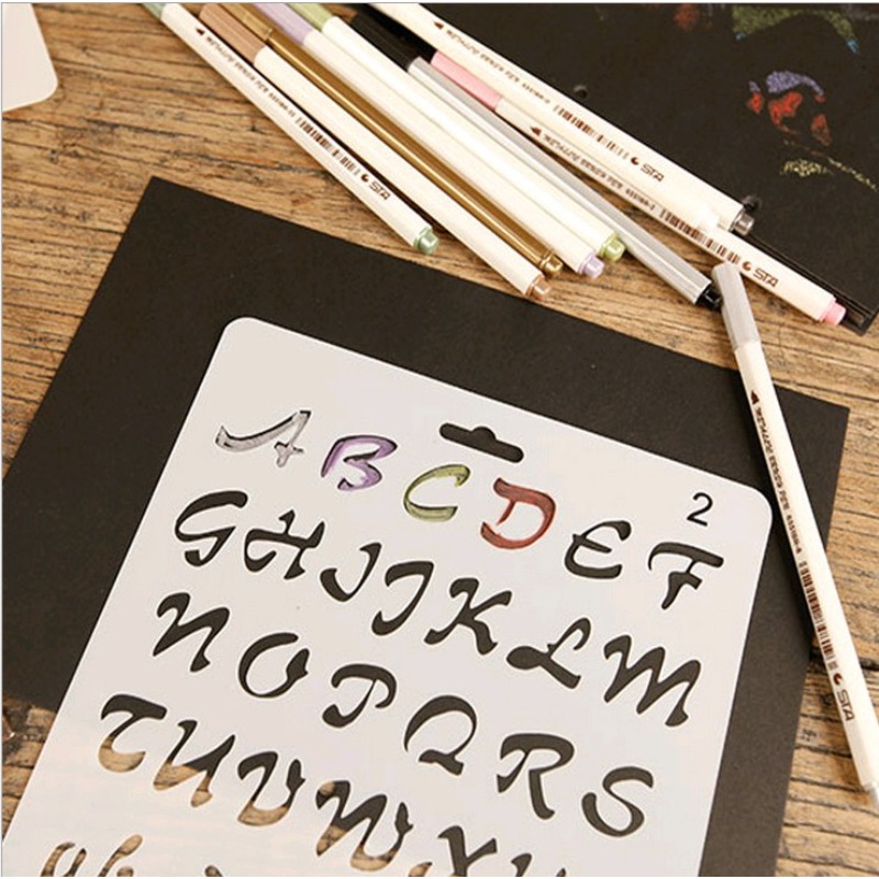 1pc A4 알파벳 문자 스텐실 레이어링 페인팅 스크랩 - Photography Font 리뷰 및 가격