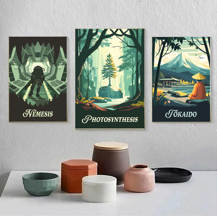 만화 추상 게임 장면 풍경 마법 동물 병사 포스터 캔버 - Photography Design 리뷰 및 가격