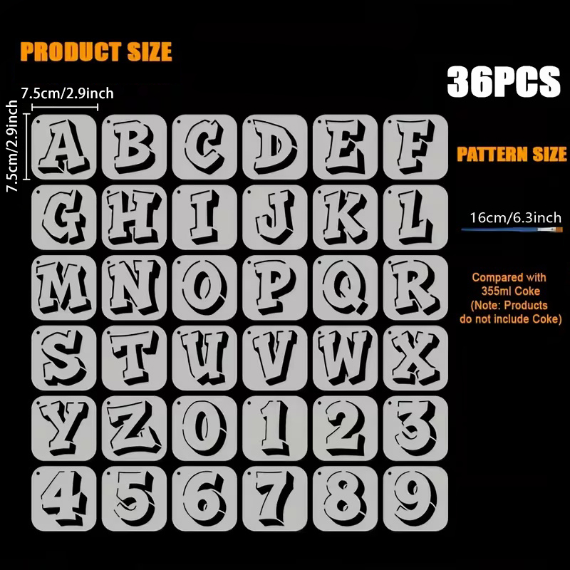 36개 2.95인치 글자 및 숫자 스텐실 세트 DIY  - Photography Font 리뷰 및 가격